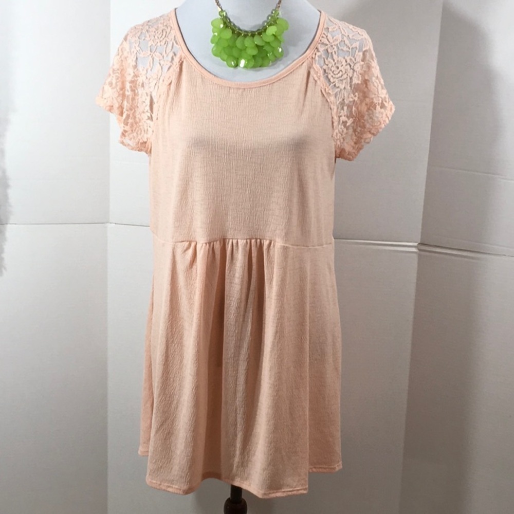 Paolino pale pink tunic mini dress